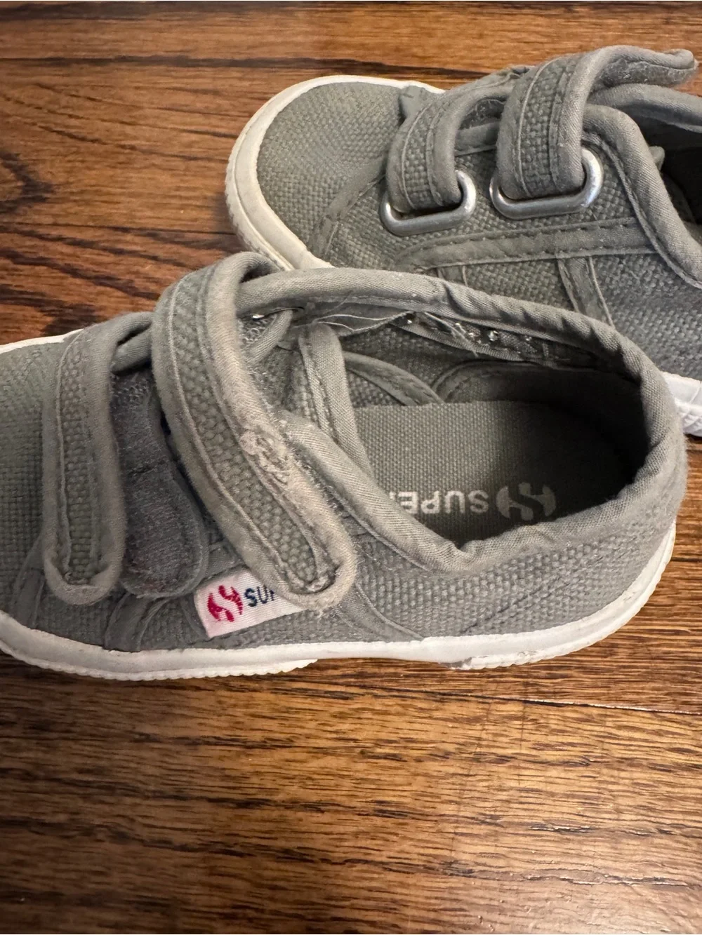 Superga Toddler Gray Canvas Velcro Sneakers - Size 23 (US 7)